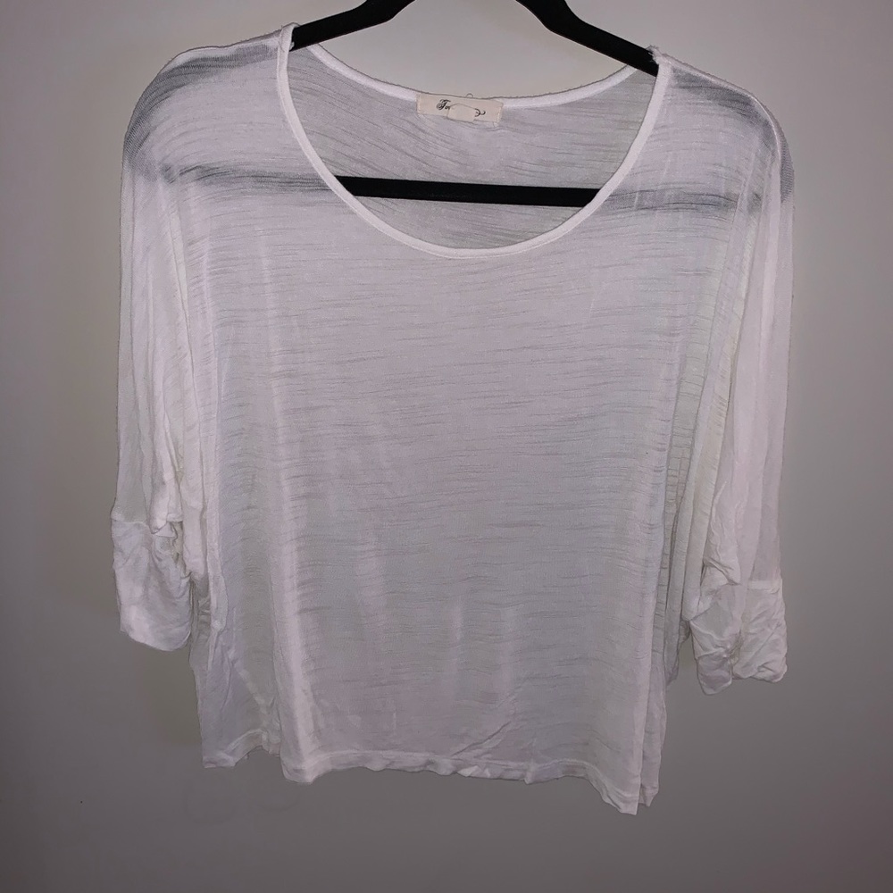 Sheer Cropped White Top
